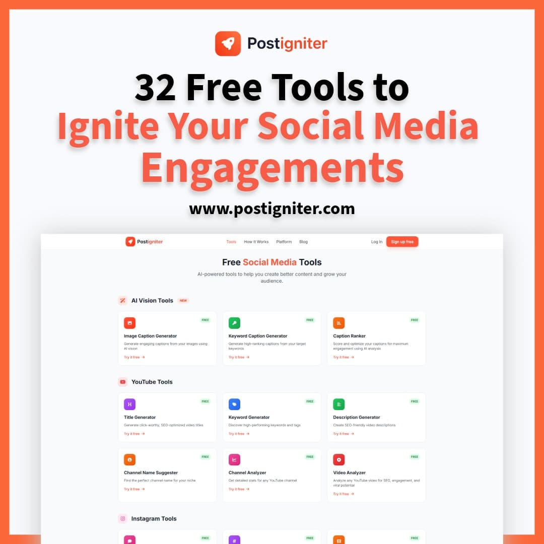 Postigniter — free AI tools for social media and YouTube growth
